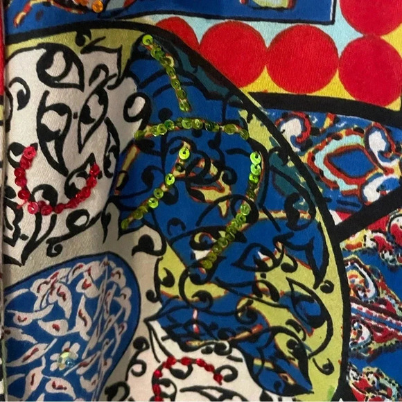 Vintage 90s rainbow colored funky print cotton jacket modern size Large - Picture 3 of 10